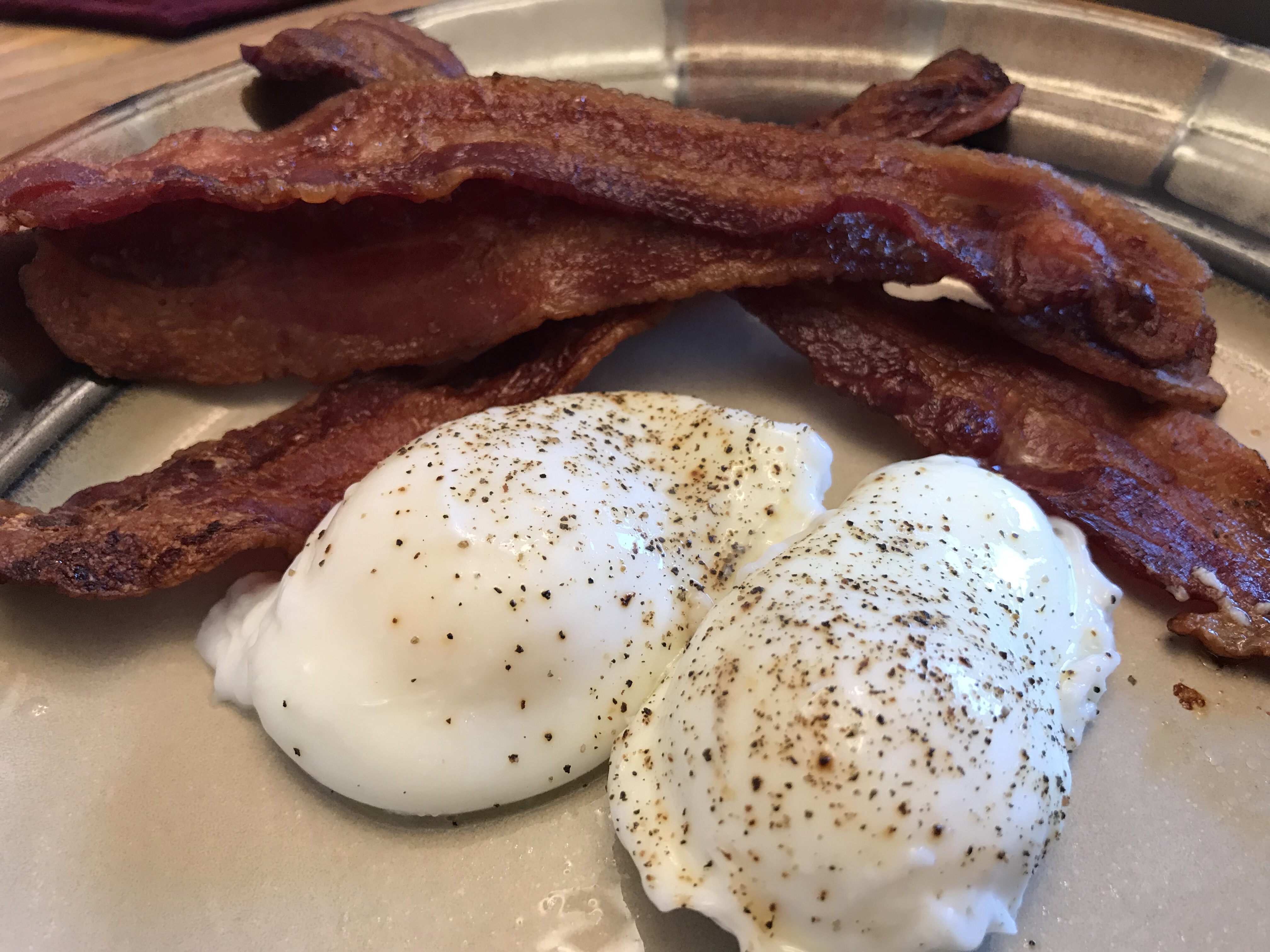 Breakfast: Poached Eggs & Bacon